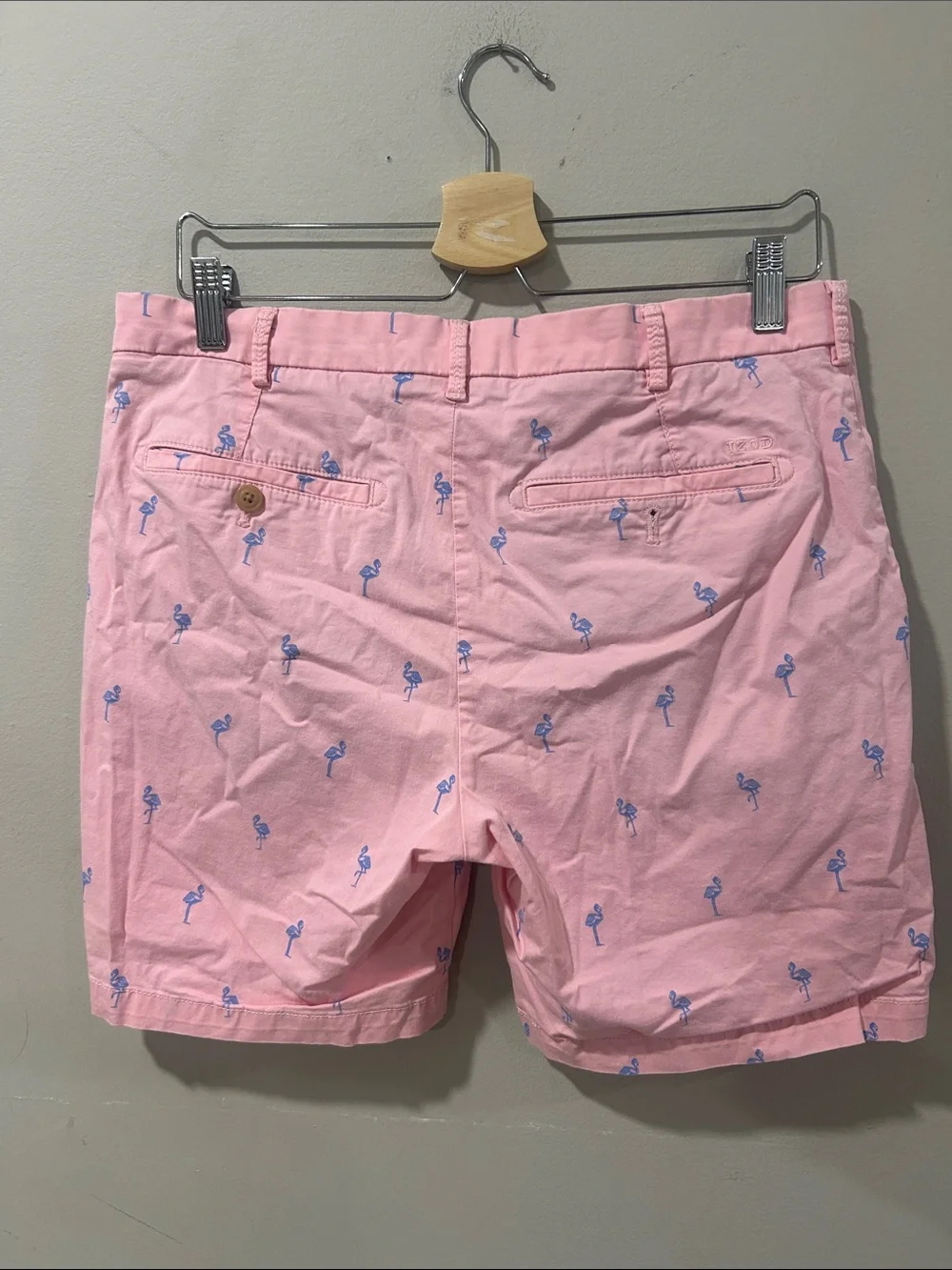 Izod Light Pink Flamingo Print Cotton Shorts